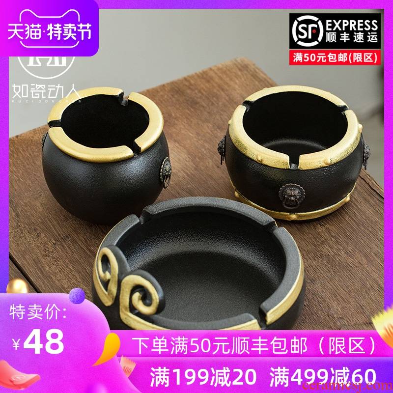 Ashtray with cover another creative move home sitting room office Chinese style restoring ancient ways trend ceramic Ashtray