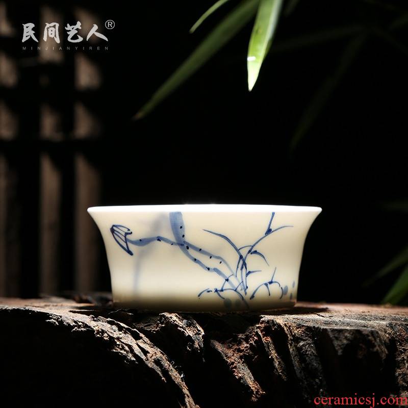 Jingdezhen ceramic hand - made kung fu tea cups tea taking master sample tea cup cup personal cup single cup bowl