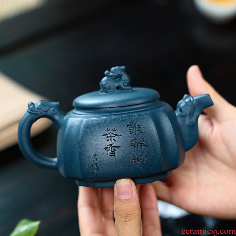 Leopard lam, yixing masters are it pure manual kung fu tea tea set teapot ruyi xi shi pot of authenticity