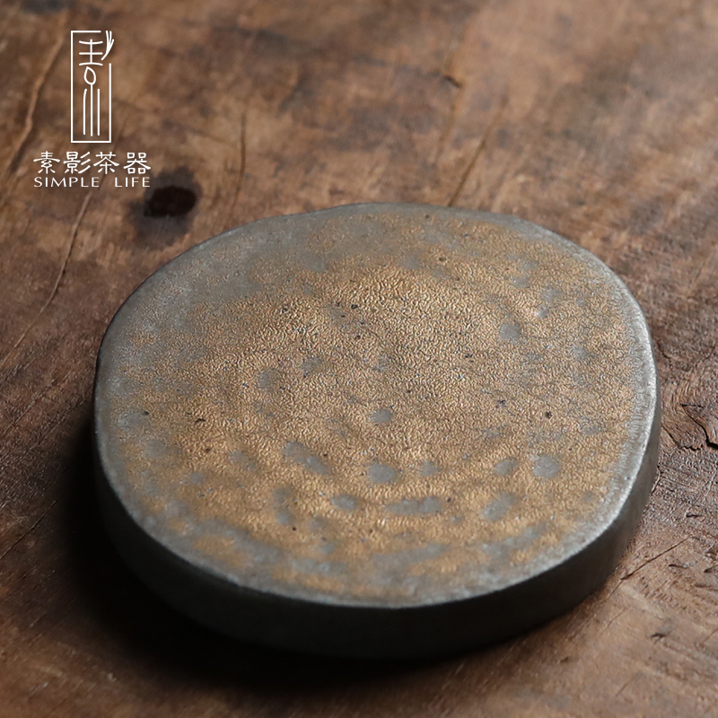 Plain shade round pot bearing ceramic contracted dry pot foster Taiwan monolayer thick clay pot tray was retro tea accessories