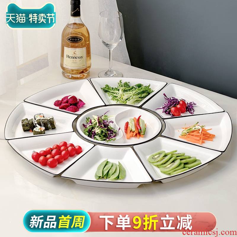 New Year 's day the reunion with ceramic platter round table dinner web celebrity 0 chafing dish plate tableware the creative sector