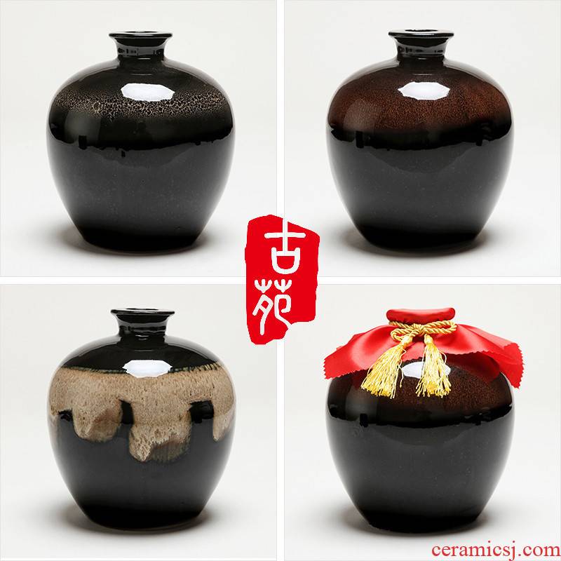 5 jins of ancient garden ceramics yixing bottle jars wholesale soil after getting soaked rice wine brewing wine pot liquor wine jar