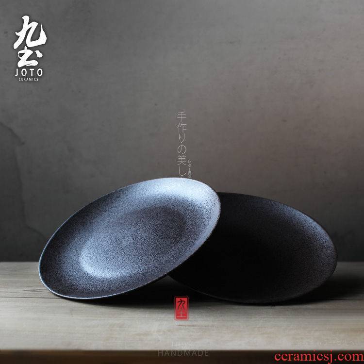 About Nine clay ceramic checking ceramic disc feeder jingdezhen contracted porcelain tableware Japanese compote dry tea tray