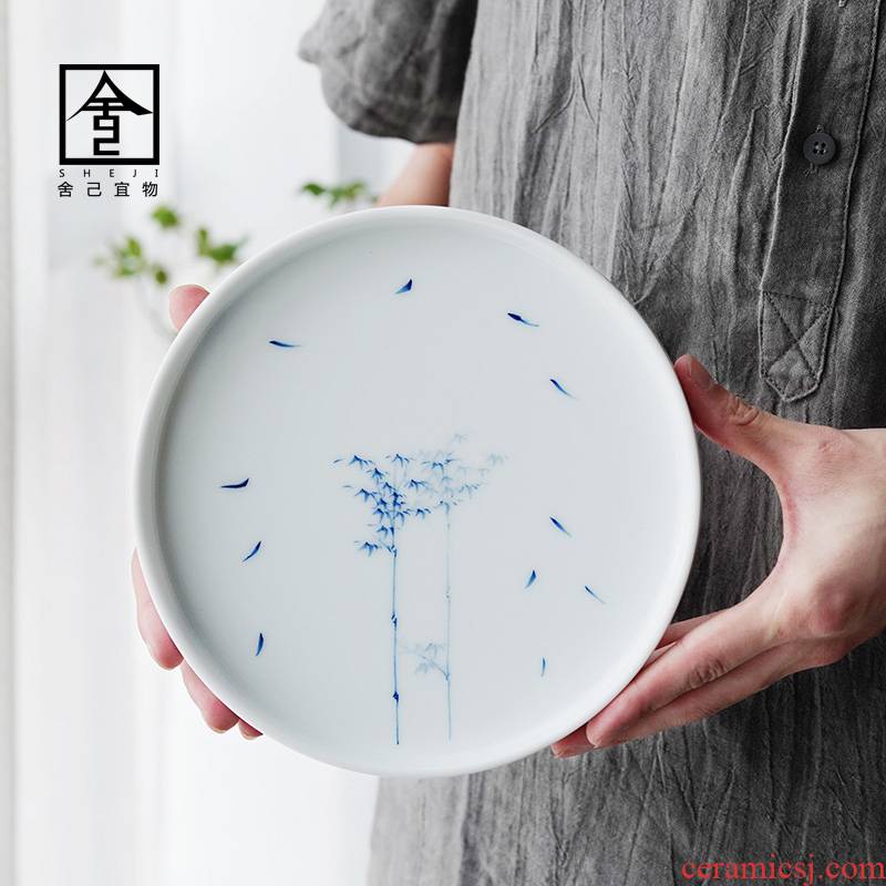 Jingdezhen painting do jade mud sweet white porcelain painting POTS bearing plate tea tea tea tray table dry mercifully tea accessories