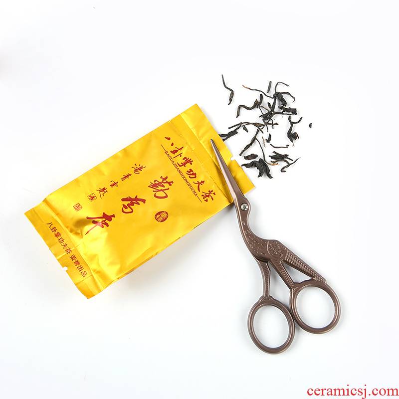 Porcelain heng tong tea accessories tea art kung fu tea tea bags household scissors, stainless steel scissors to restore ancient ways