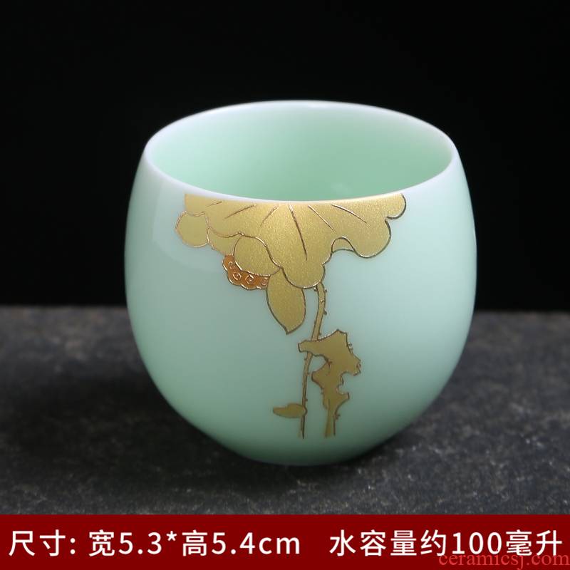 The Sample tea cup sweet white jingdezhen ceramic cups kung fu tea set celadon pastel master cup ceramic personal single CPU