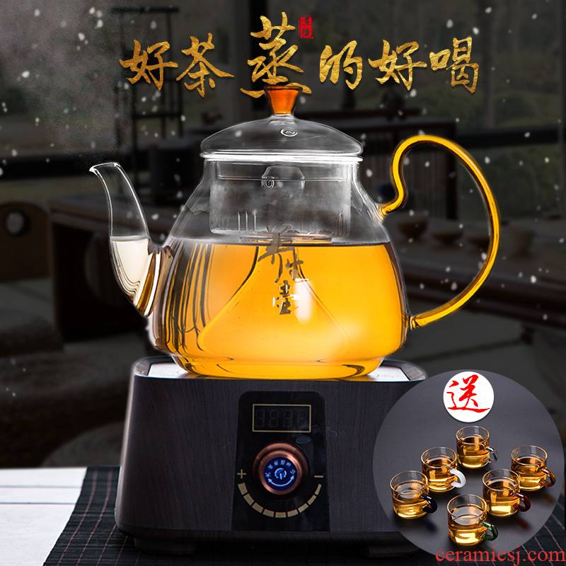 Glass teapot electric TaoLu suit boiled tea steamer high temperature curing pot of tea kettle with large capacity