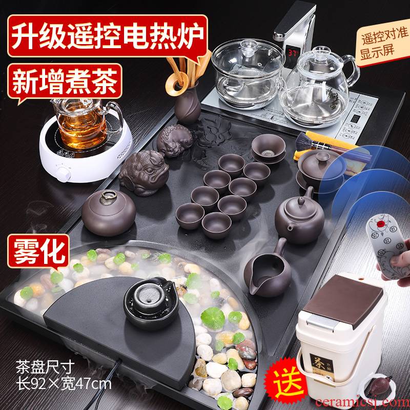 Sharply stone tea tray was violet arenaceous kung fu tea set home office automatic water spray large sitting room tea table