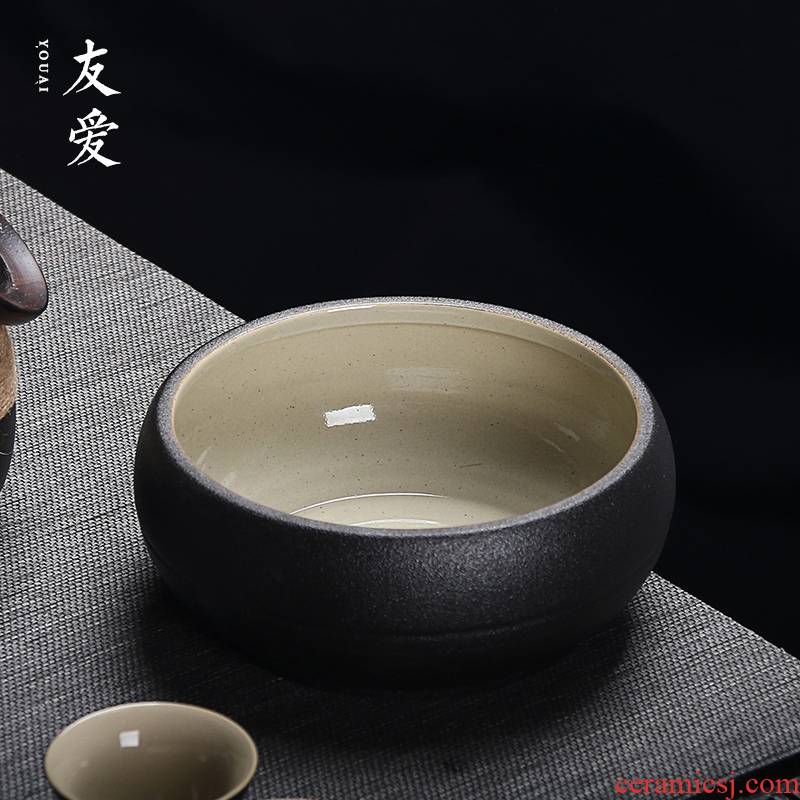 Love black coarse pottery tea to wash to the writing brush washer tea tea accessories 6 inch tea wash basin of household washing bowl cups water jar