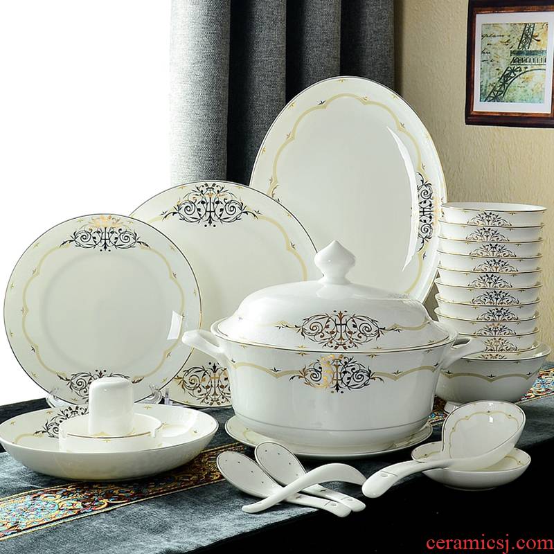 Tangshan ipads porcelain tableware suit home dishes dishes chopsticks Korean creative gifts ceramics in up phnom penh