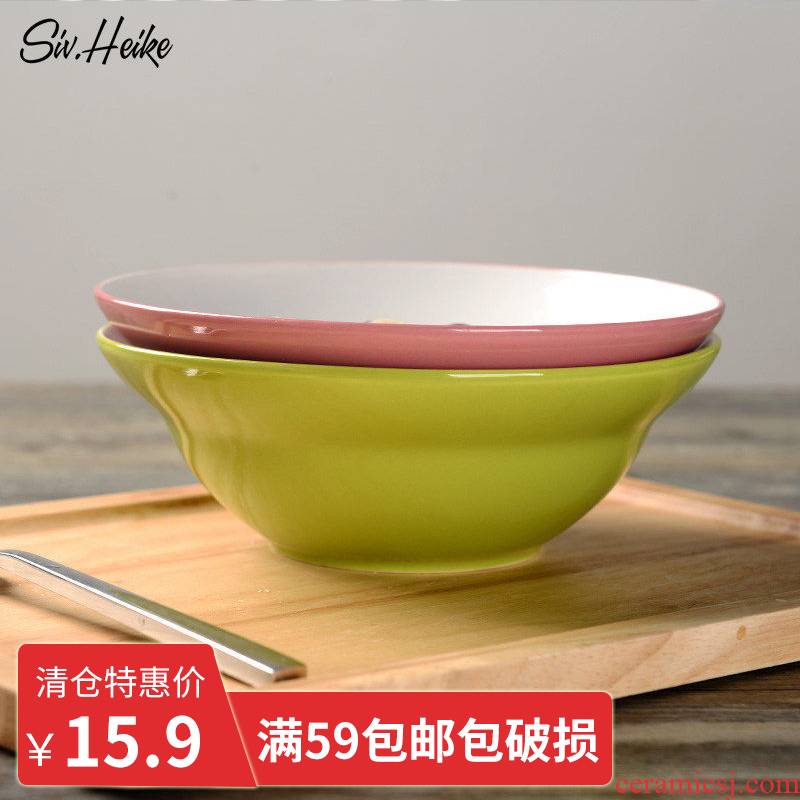 Color move contracted household Japanese European large ceramic bowl of salad rainbow such as bowl bowl dish bowl bowl west tableware