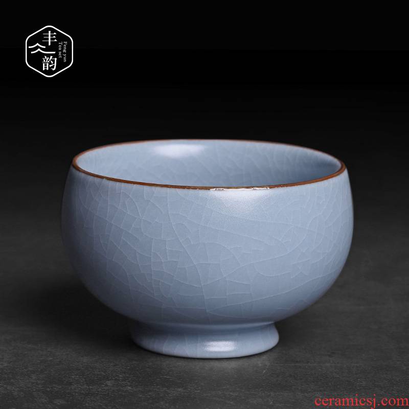 Your up tea ice to crack open the slice ceramic cup single master cup tea cup archaize large - sized kunfu tea sample tea cup