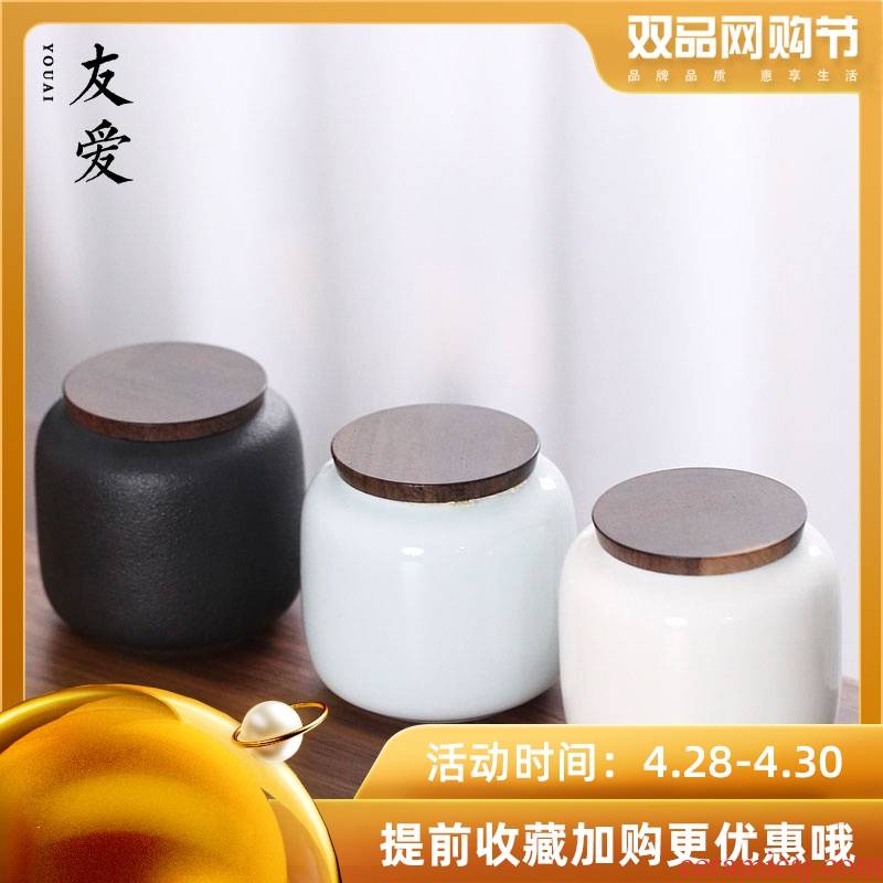 Love small ceramic POTS caddy fixings ebony ceramic sealed jar lid moistureproof household storage box tea boxes
