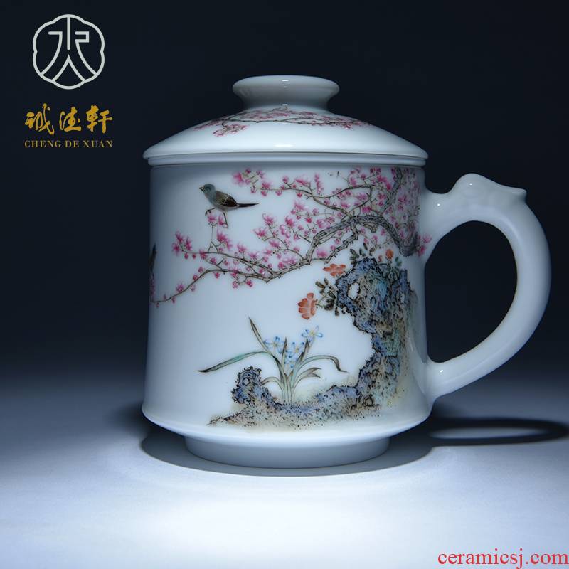 Cheng DE hin jingdezhen ceramic tea set, high - grade pure hand draw pastel LanXin incense sticks to 5 cups