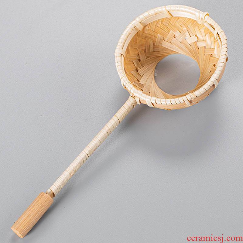 Porcelain heng tong bamboo rattan has by hand) tea tea canister filter filter ideas with kung fu tea tea zero accessories