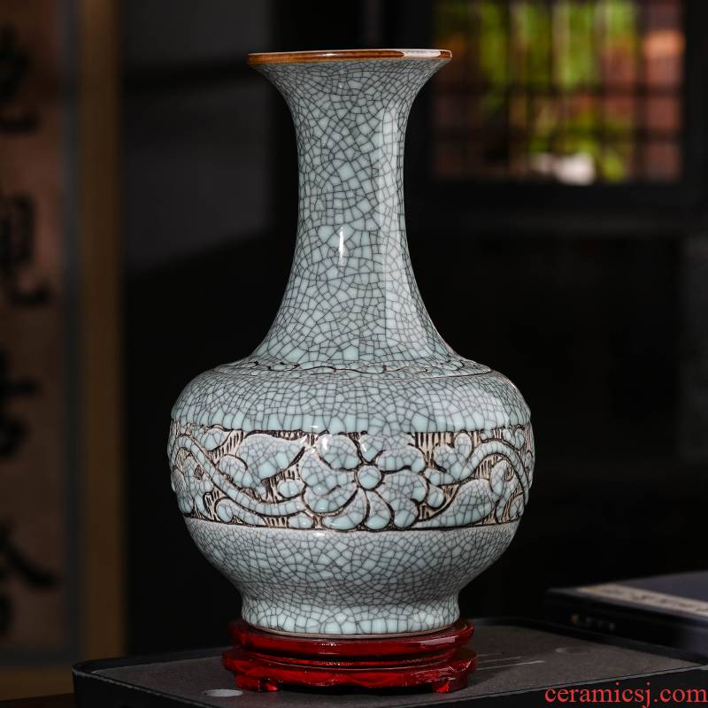 Archaize of jingdezhen ceramics up dried flower vase planting Chinese style classical retro do old sitting room adornment is placed