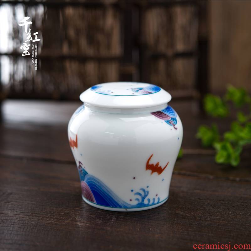 Liling porcelain hand - made ceramic seal pot caddy fixings small POTS home portable moisture storage tanks Chinese style