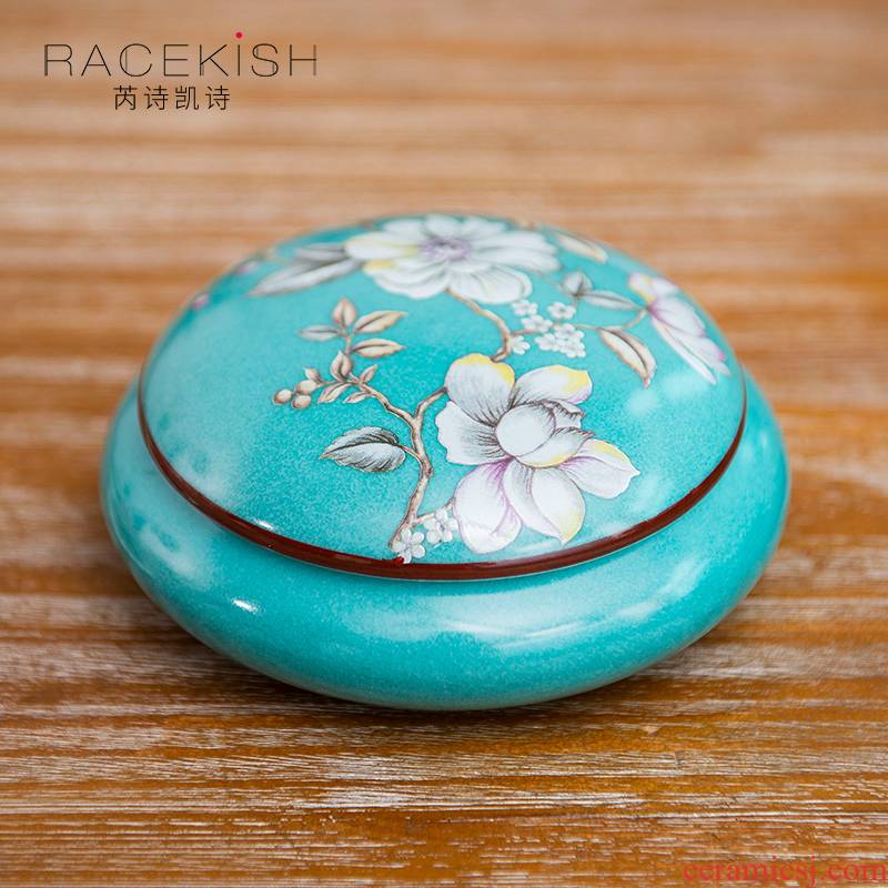 Creative new Chinese style ceramic jewelry boxes makeup desktop jewelry box storage box porch bedroom store content box
