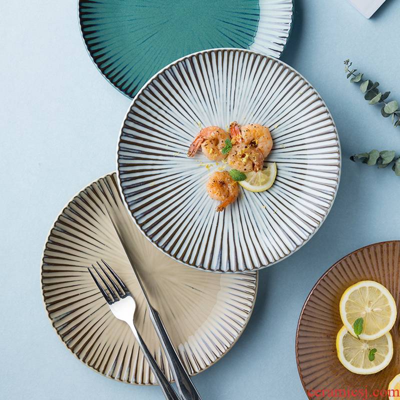IM dishes cuisine Japanese sushi plate household tableware ceramic plate plate 8.7 inch steak dinner plate