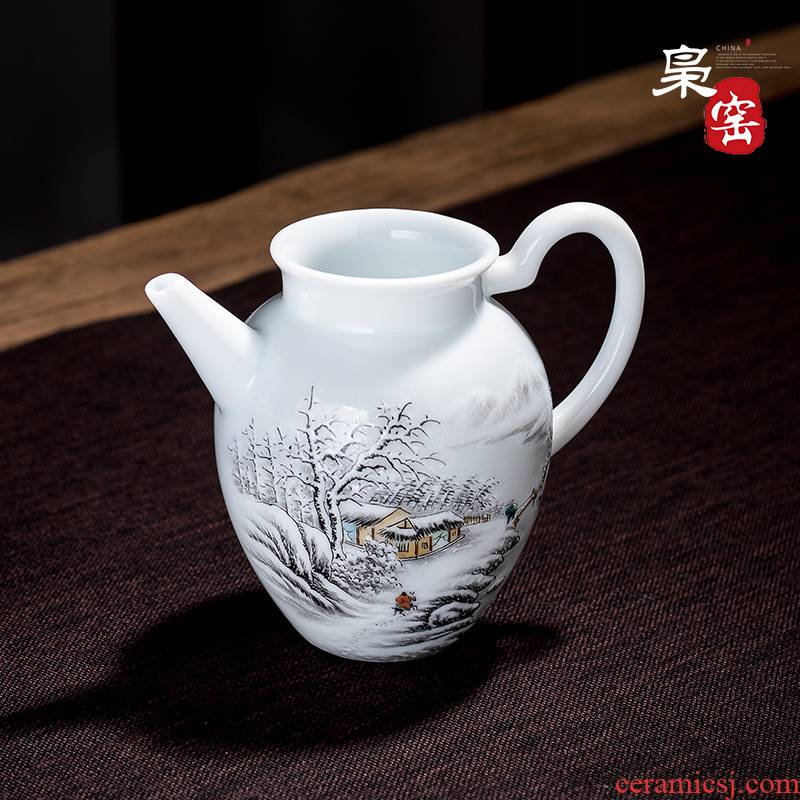 Jingdezhen ceramic hand - made manual jade snow mud points fair keller of tea is tea tea, kungfu tea accessories