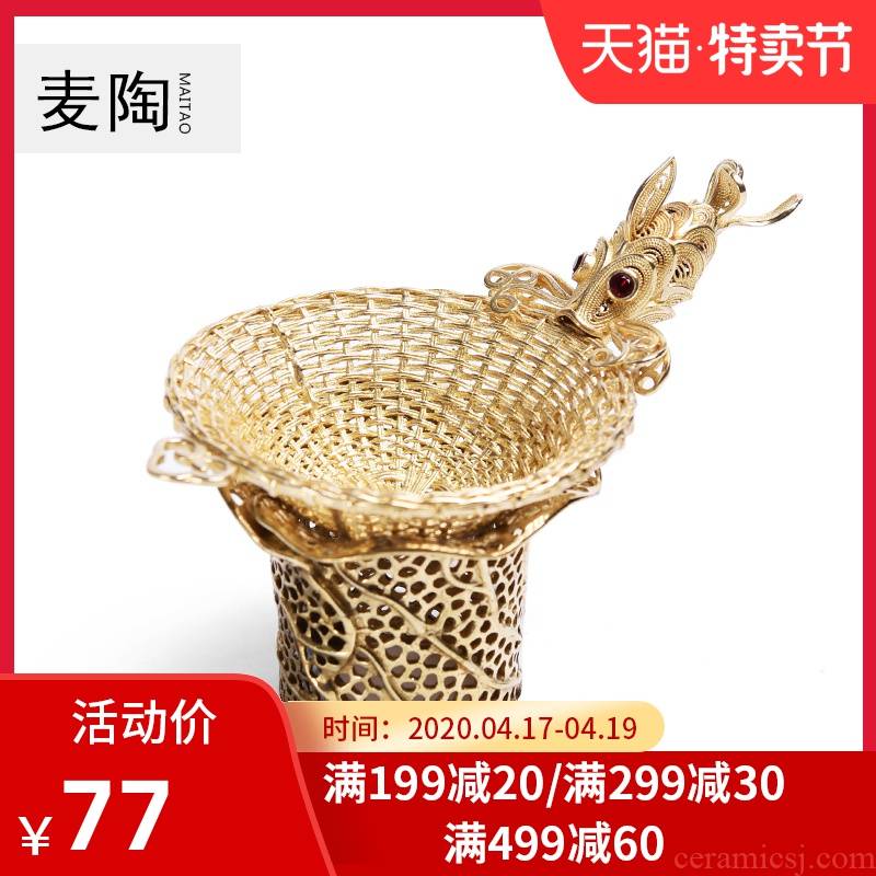 MaiTao pure copper) filtering rack plating knit tea tea tureen filter kung fu tea accessories