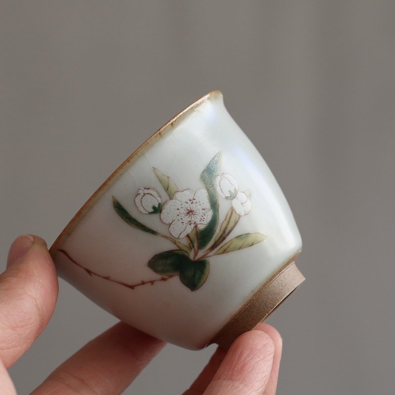 Your up open piece of camellia retro ceramic cups masters cup household sample tea cup single CPU