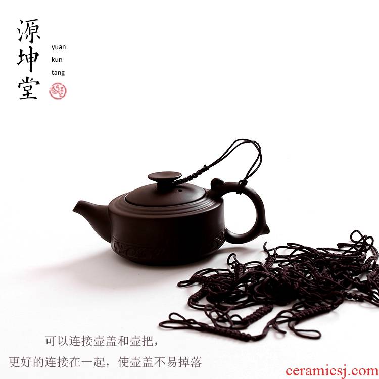 A Warm harbor pure manual has lid is tied to the multicoloured lace bead string are it to kung fu tea accessories