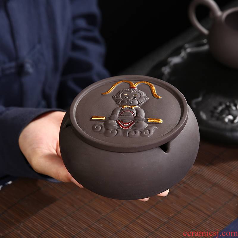 Poly real (sheng creative ashtray purple large sitting room of Chinese style restoring ancient ways is the ashtray ashtray with cover the fashion trend