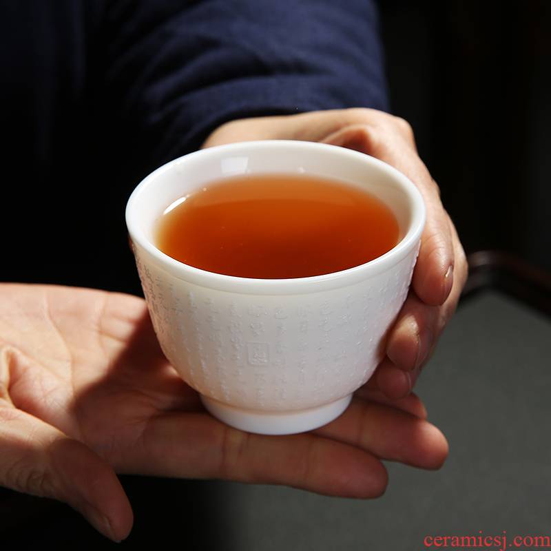 The Master cup single cup tea kungfu tea set ceramic bowl sample tea cup dehua white porcelain teacup biscuit firing