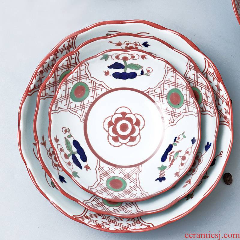 Three new home round ceramic high - temperature white porcelain 7 inches deep dish plate microwave tableware soup plate