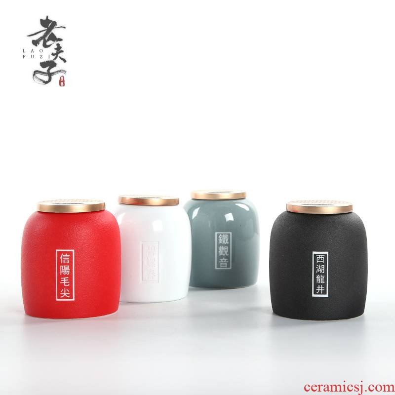 Custom ceramic seal pot small household tea caddy fixings warehouse receive packaging gift boxes portable mini storage tanks