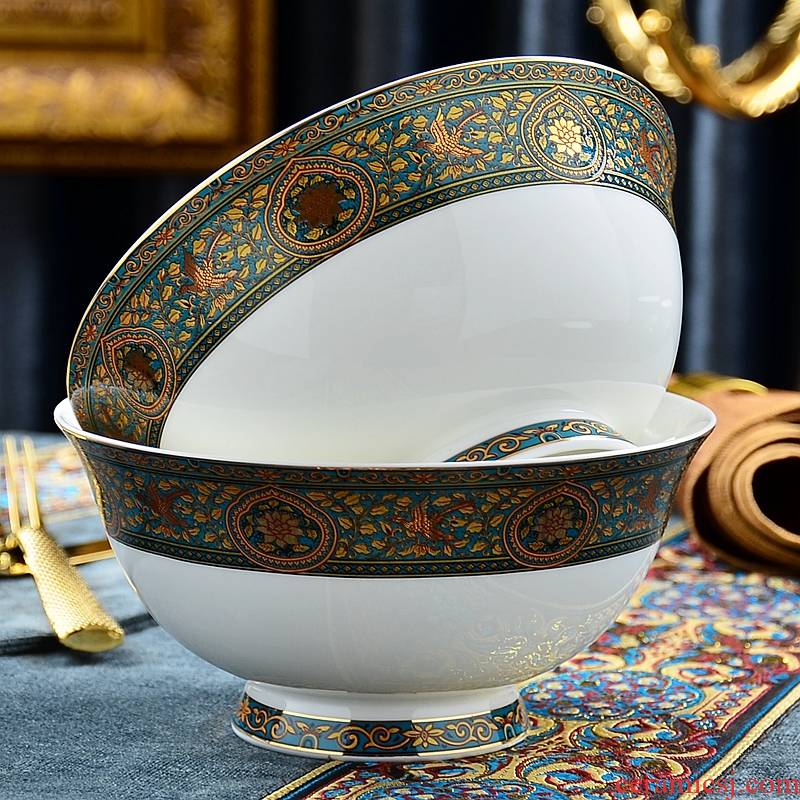 Creative ceramic tableware European size 6 inches ipads porcelain bowl mercifully rainbow such as bowl with big bowl of rainbow such as bowl a salad bowl
