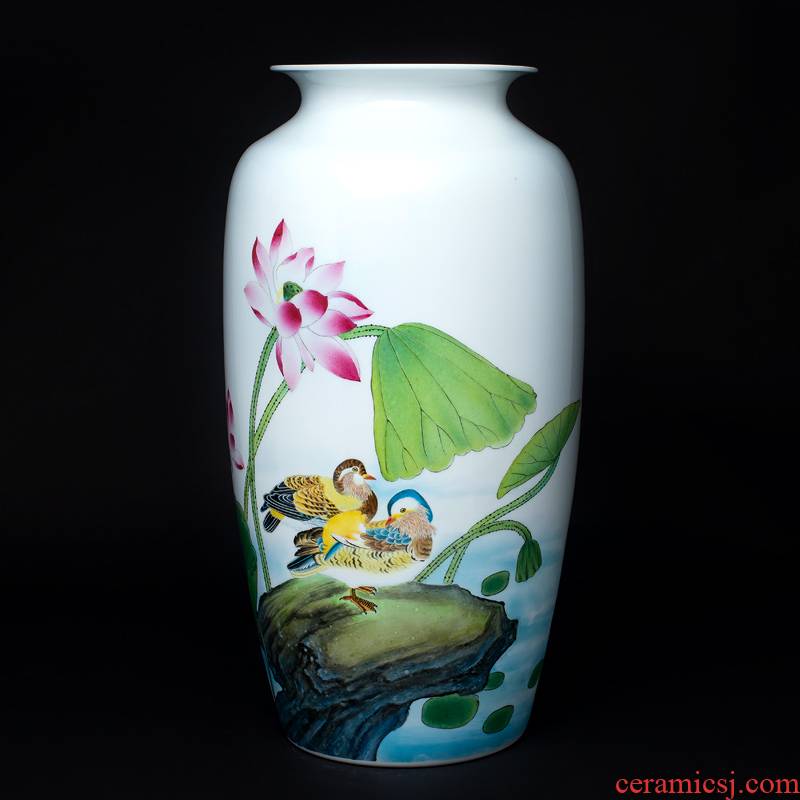 The Master of jingdezhen ceramics thin foetus enamel vase hand - made the sitting room porch decoration of Chinese style household business gifts