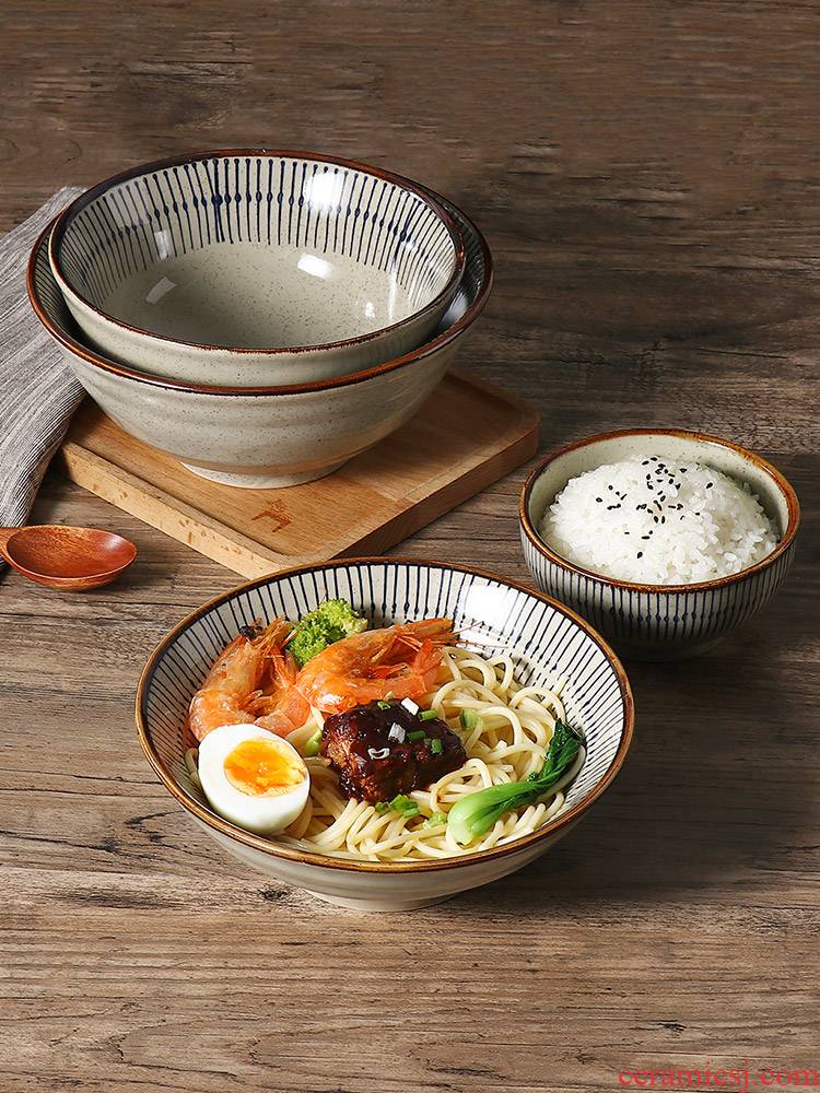 J together scene day type style with thick ceramic bowl household retro elegant tableware single rainbow such as bowl of rice bowl soup bowl