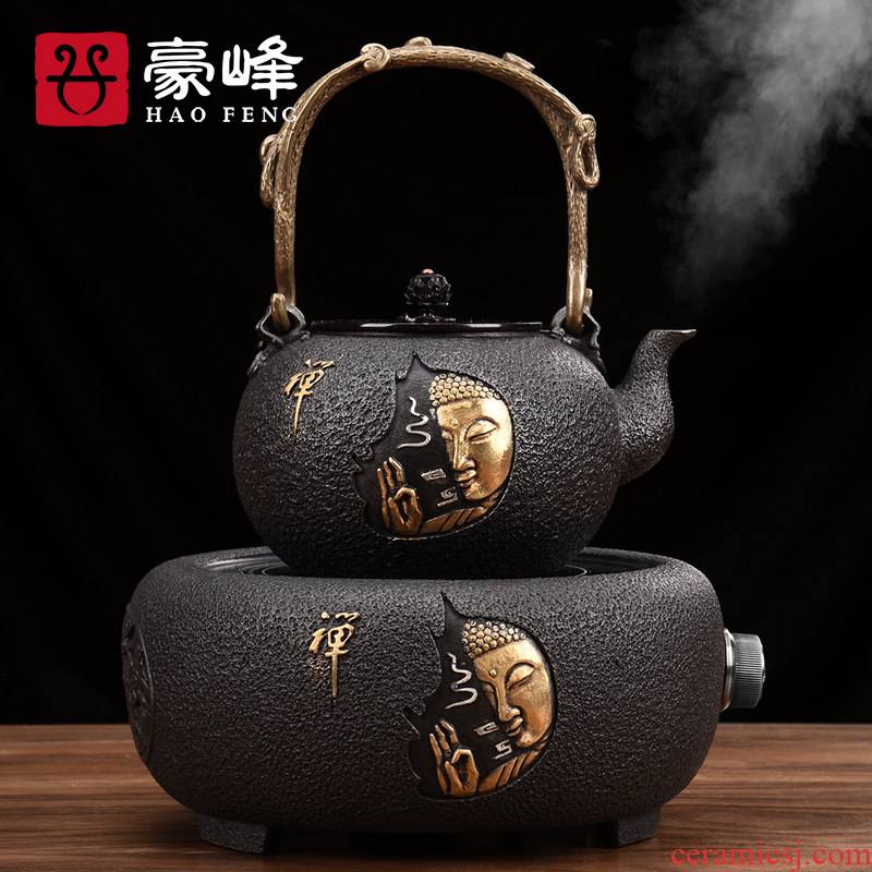 HaoFeng TaoLu boiled tea machine household suit Japanese checking iron pot of cast iron tea kettle boiled steamed tea kettle