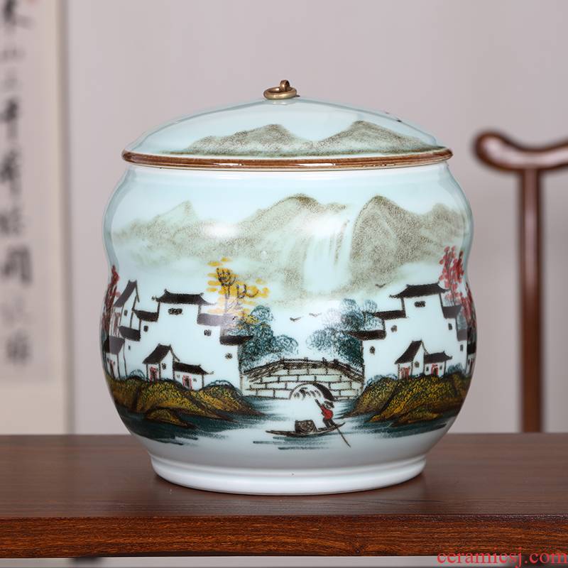 Checking out ceramic tea pot large tea sets seal pot of tea cake storage tanks household storage tank receives the general