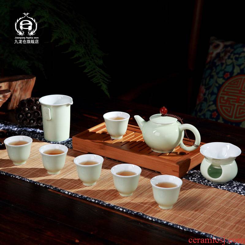DH jingdezhen ceramic kung fu tea tea tea is contracted household suit small teapot teacup celadon cup