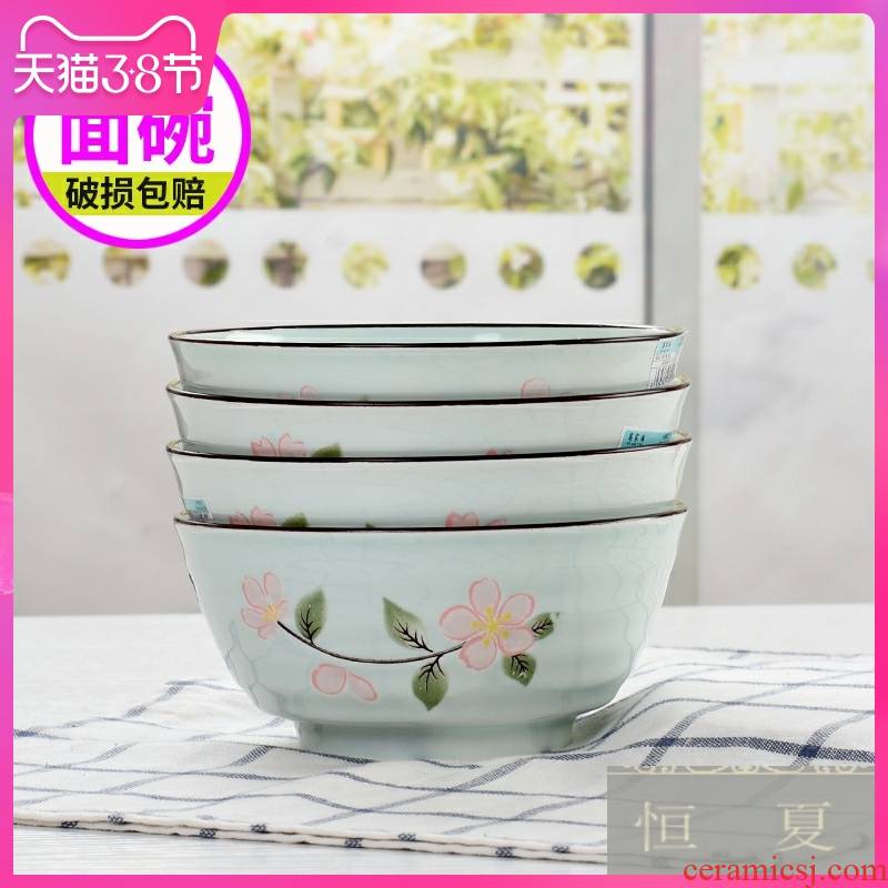 Japanese creative ceramic tableware rainbow such as bowl home eating spaghetti against the hot large bowl noodles in soup bowl with rice bowls