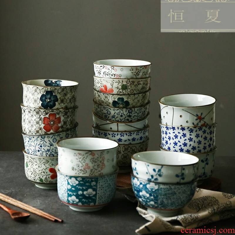 Japanese under glaze color porcelain tableware eat rice bowls bowl household small bowl can microwave single small bowl