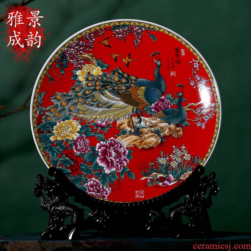 Jingdezhen creative European - style home sitting room fashion modern decoration hanging dish act the role ofing is tasted furnishing articles look dish ceramic plate