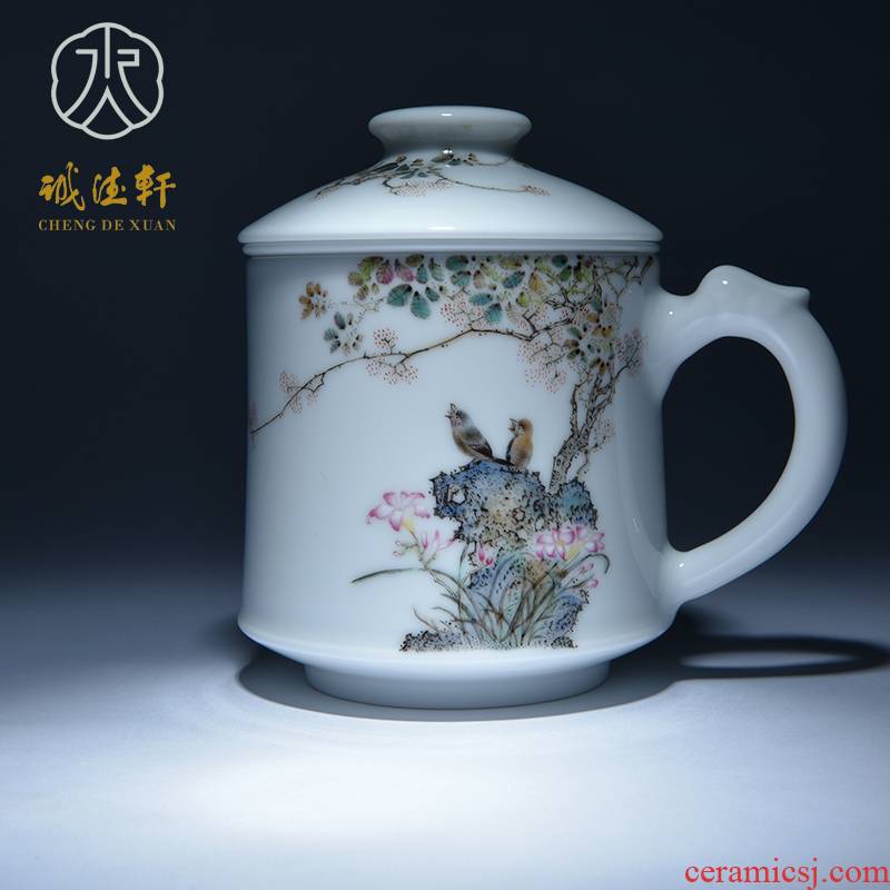 Cheng DE hin jingdezhen ceramic tea set, high - grade pure hand draw pastel 5 cups red smartweed spearmint