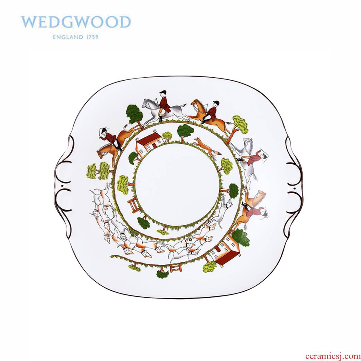 Wedgwood waterford Wedgwood Hunting Scene Hunting high - grade ipads porcelain of bread plate tableware series
