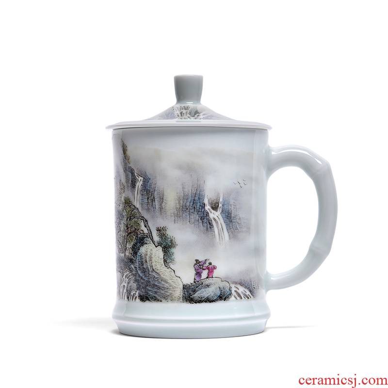 Cheng DE xuan jingdezhen porcelain hand - made tea set gift ceramics powder enamel cup 1 waterfall Milky Way