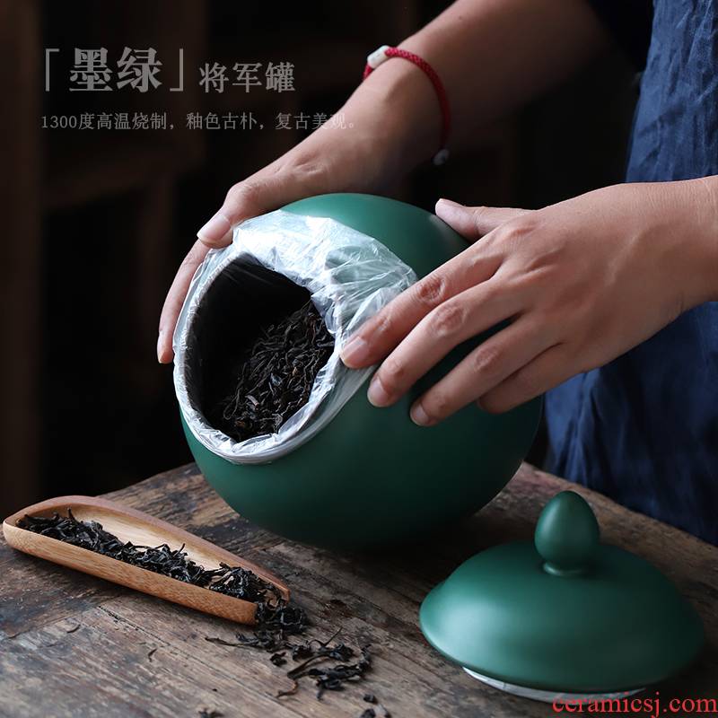 ShangYan retro ceramic tea pot large tea sealed tank storage POTS, black tea, green tea tins general tank