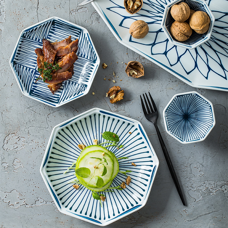 Japanese creative ceramic anise disc steak plate retro irregular snack dish dish with fish dish western - style food tableware