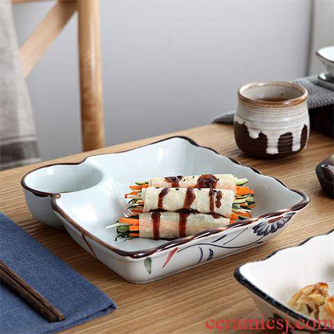 Dumplings dribbling vinegar disc ceramic tableware.net red bowl of creative home plate plate plate microwave special dishes
