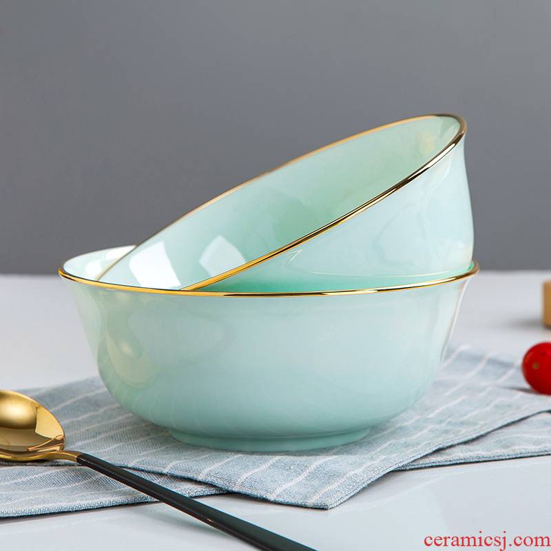 Jingdezhen celadon rainbow such as bowl bowl manual creative the see colour of household ceramic bowl 6 inches soup bowl Jingdezhen ipads China