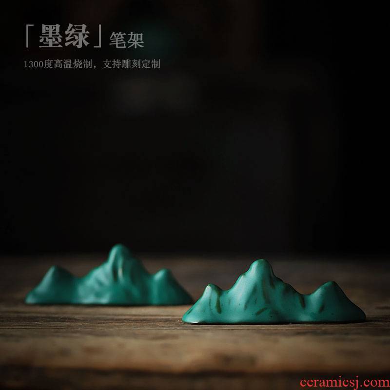 ShangYan retro ceramic pen rack kung fu tea set with zero ChaGa supplies four treasures of the study calligraphy pen pen mountain