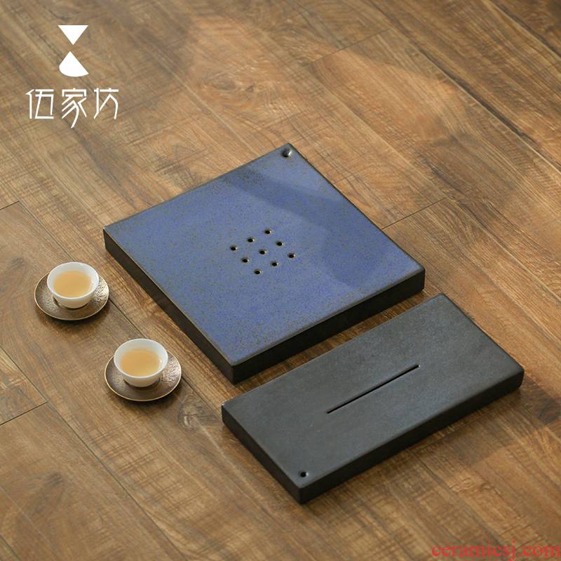 The Wu family fang ceramic tea tray was Japanese rectangle small home water drainage dry tea mercifully kung fu tea tray