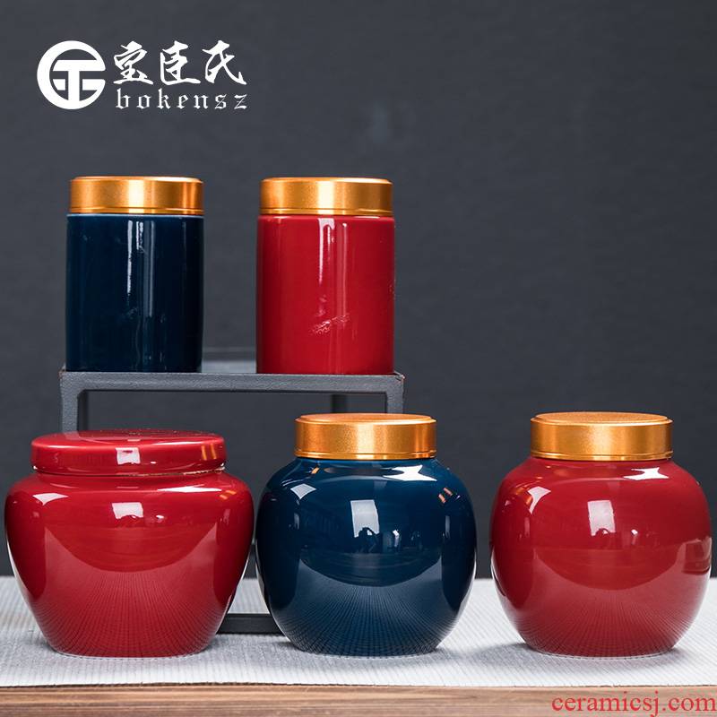 Caddy fixings ceramic seal pot small medium storage tanks with portable tea tea Caddy fixings custom LOGO